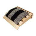Kopfstütze aus Holz mit Saunakissen, schwarz